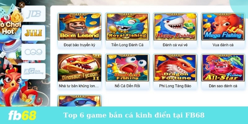 Top game bắn cá ở các sảnh lớn